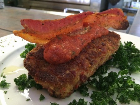 Paddys Brick Oven Pizzas - Bacon Breaded Pork Chops with Tomato Bacon Gravy