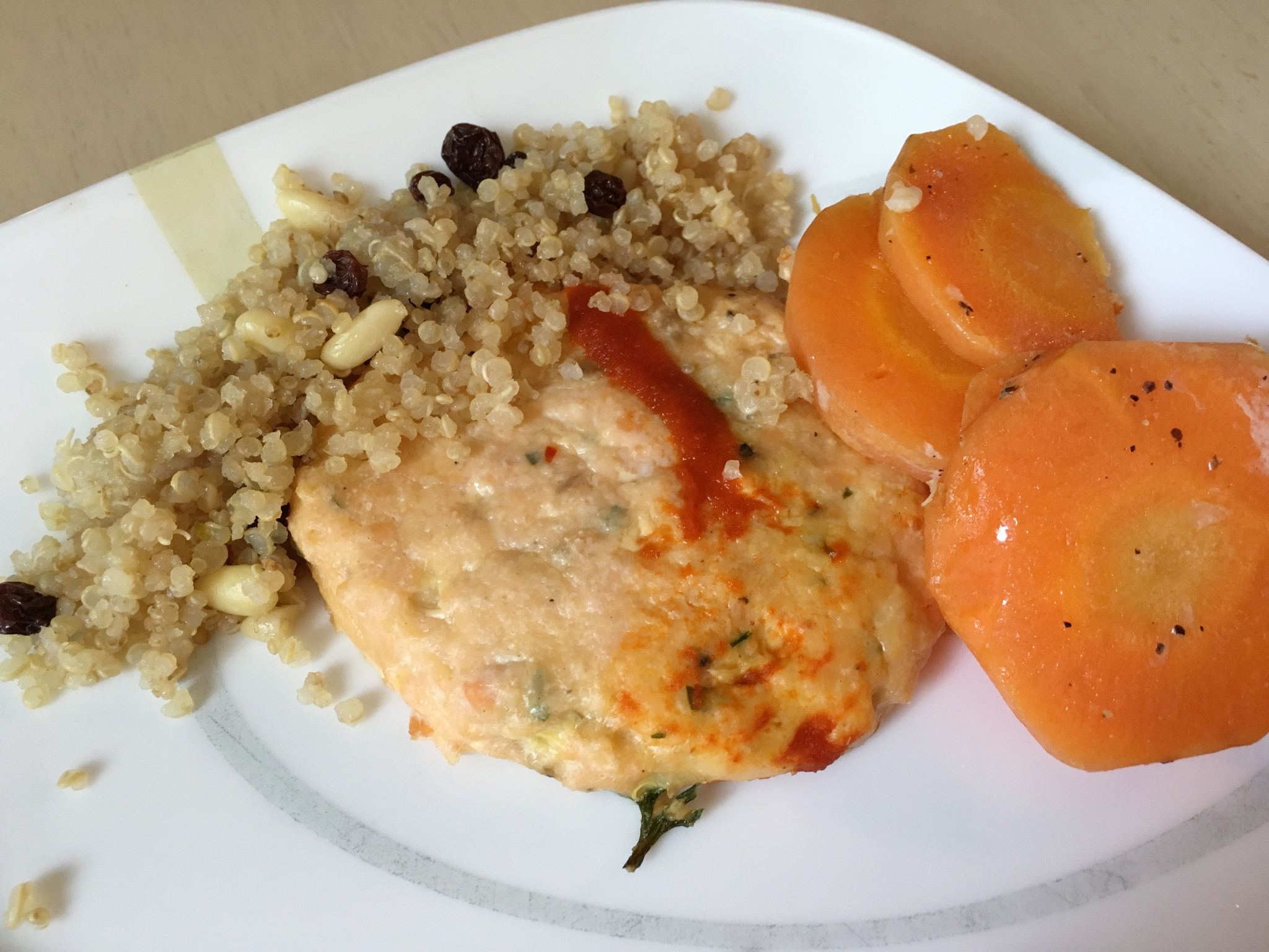 Kathy's Table - Salmon Cakes with Quinoa and Carrots